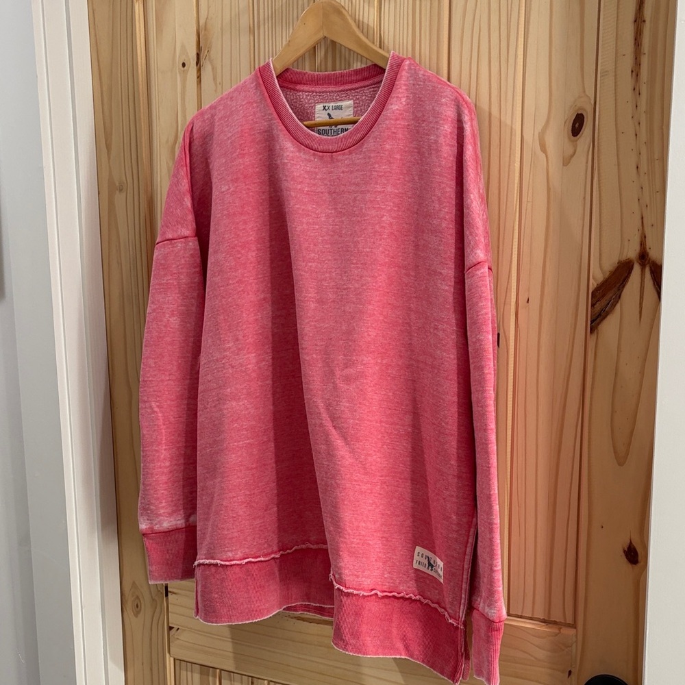Southern Fried Cotton Coral Crewneck